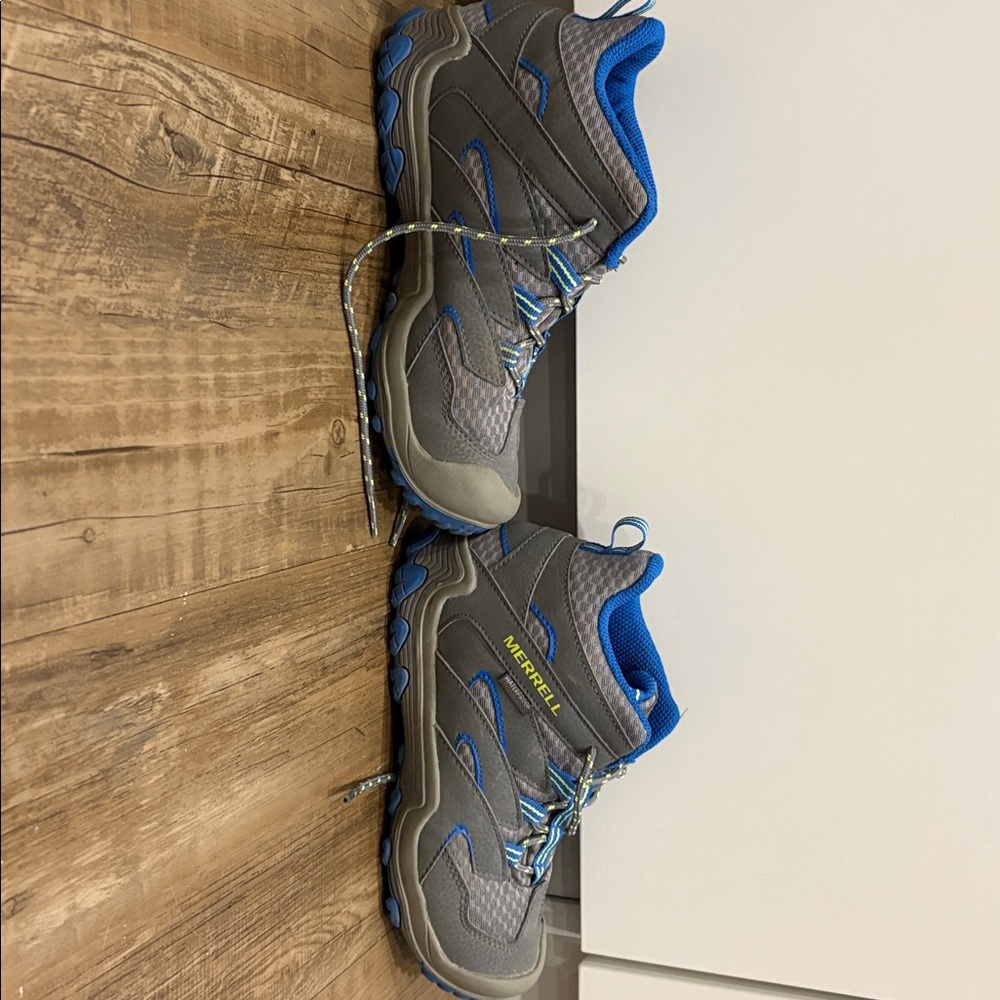 Merrell Gray and Blue kids hiking boots